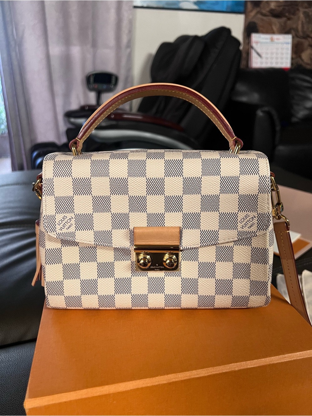 Louis Vuitton Croisette Damier Azur Top Handle Satchel